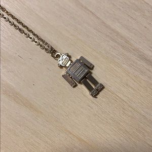 Gold robot necklace